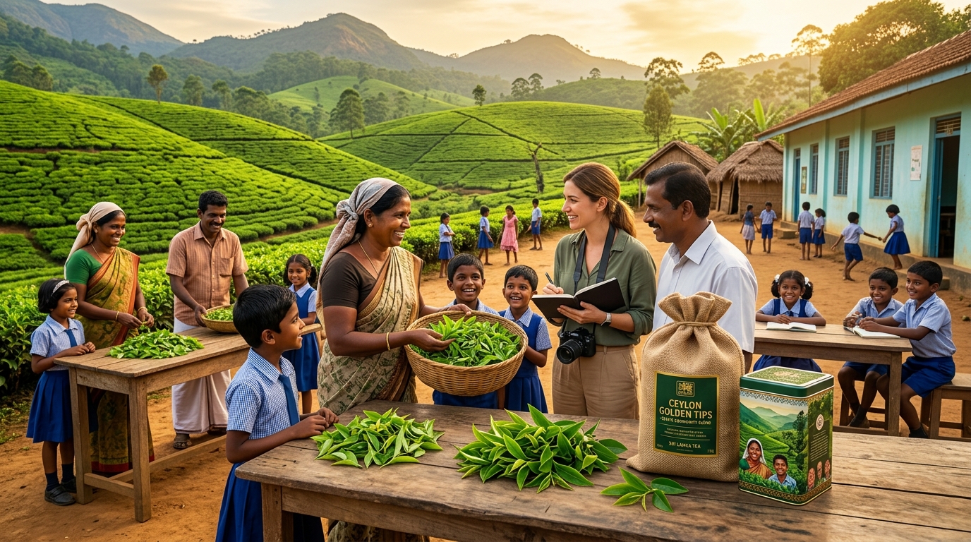 Caring for Communities: Supporting Sri Lankan Tea Workers | 100% Pure Ceylon Tea Authentic Ceylon Tea editorial photography: Caring for Communities: Supporting Sri Lankan Tea Workers showcasing Sustainability, single-origin terroir, and hand-picked orthodox leaf quality