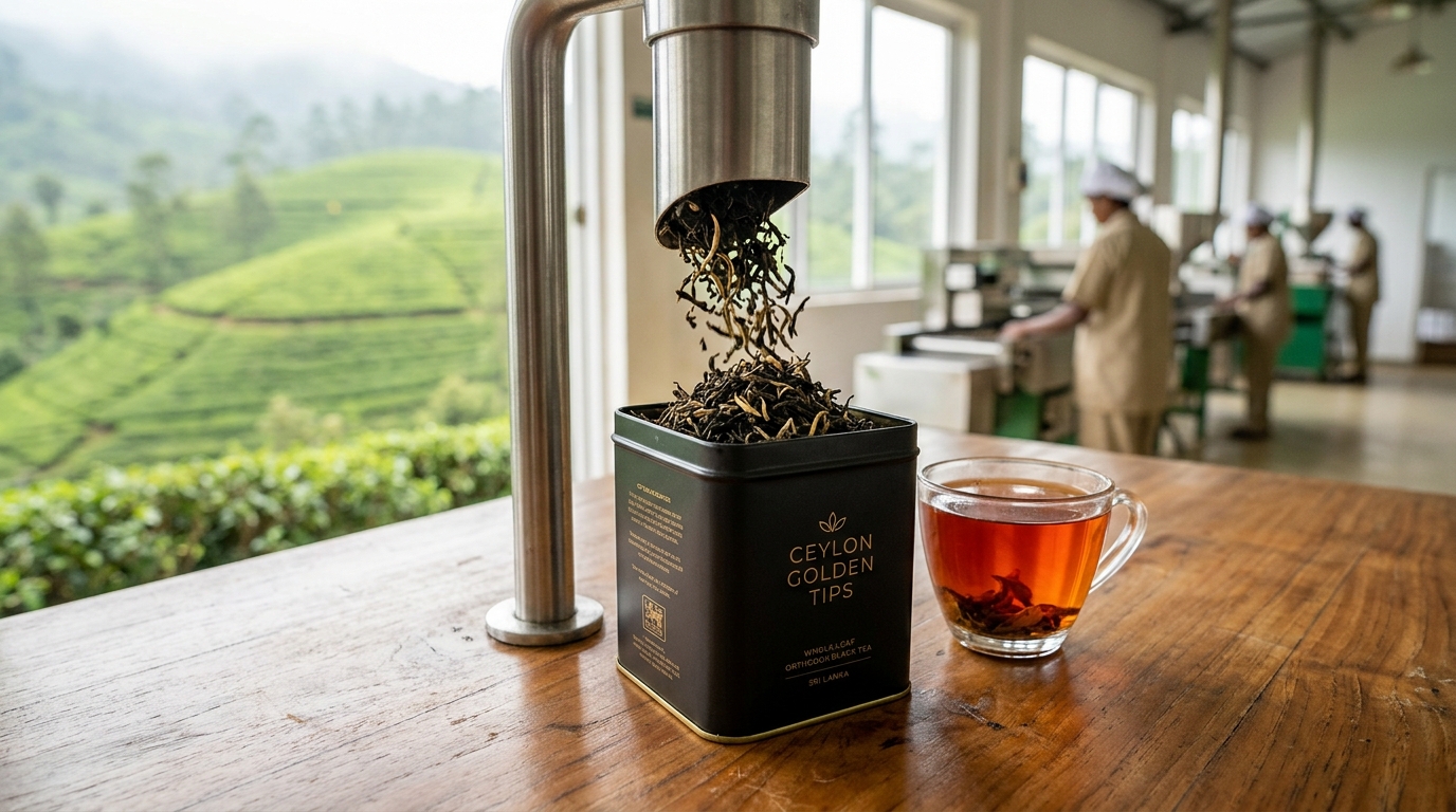 Packed in Sri Lanka: The Future of Fresh Tea | 100% Pure Ceylon Tea Authentic Ceylon Tea editorial photography: Packed in Sri Lanka: The Future of Fresh Tea showcasing Market Intelligence, single-origin terroir, and hand-picked orthodox leaf quality